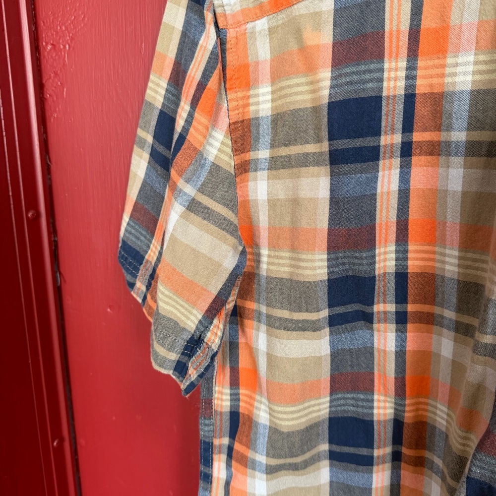 Orange Plaid Button Down! The color is 🔥 - Picture 8 of 9
